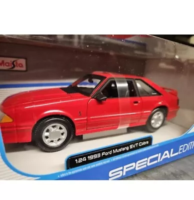 Maisto 2024 1-24 Scale 1993 Mustang SVT Cobra Red Foxbody Special Edition MINT! • $33.99