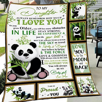 Panda Blanket To My Daughter I Love You Fleece Blanket Birthday Gift From Mom • $32.99