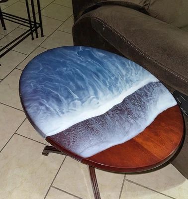 $199.99 • Buy Resin Cherry Wood End Table | Resin Coffee Table | The Bombay Company