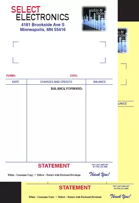 Printed 2-Part Carbonless Forms Full Color Custom 8.5  X 5.5  NCR Sets 4C • $99.80