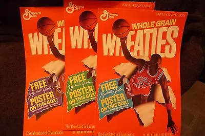 1989 Michael Jordan Chicago Bulls Wheaties Poster Set (3) All 3 Posters • $16.79