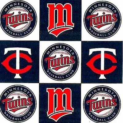 Package Of Short Pieces Minnesota Twins Square MLB Fleece Fabric Print D006.54 • $15.30