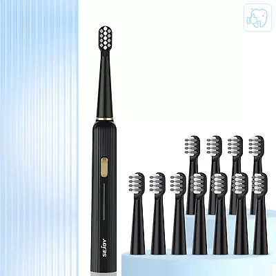 SEJOY Electric Toothbrush 5 Modes Sonic  8 Replacement Brush Heads Rechargeable • $19.80