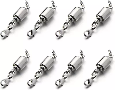 Screw Locking Magnetic Necklace Clasps And Closure Safety Easy Jewelry Clasp 8Pc • $20.75