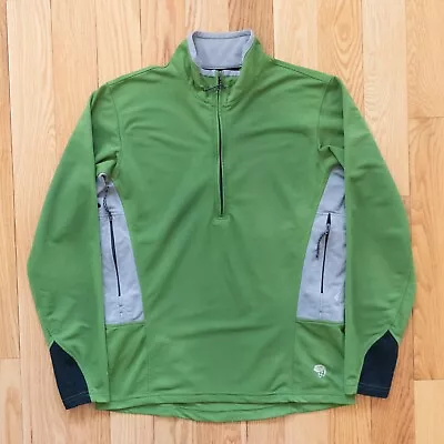 Mountain Hardwear Men's 1/2 Zip Made In USA Green Long Sleeve Tech Jacket Medium • $39.99