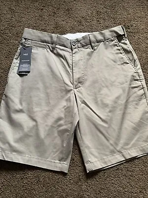 BNWT M&S Mens Size W38S Clay Super Lightweight Chino Shorts With Flexi Waist • £12.99