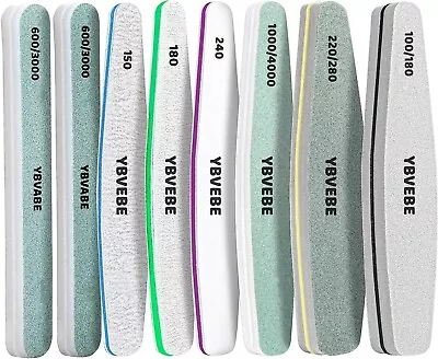 8Pieces Nail File And Buffer Emery Boards Nail File Set Professional Nail Buffe • $14.74