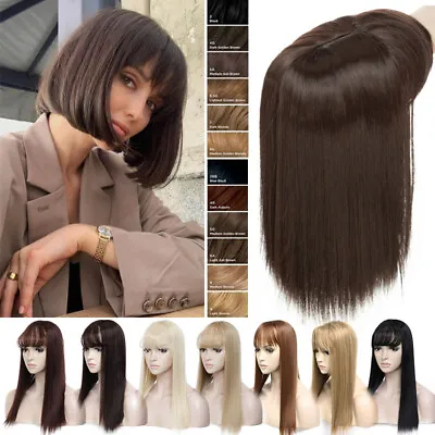 $12.63 • Buy One Piece Clip In Full Head Topper Toupee Hair Extensions Real Thick As Human US