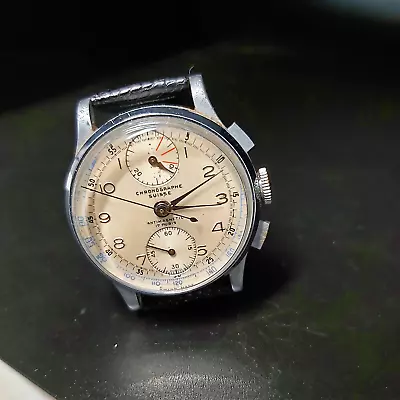 Vintage Chronograph Ultra High Grade Venus Caliber 170 Mvmt. Serviced RUNNING!! • $995