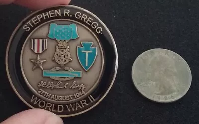 RARE US Army Medal Of Honor Stephen Gregg MoH 36th Infantry USA Challenge Coin • $75