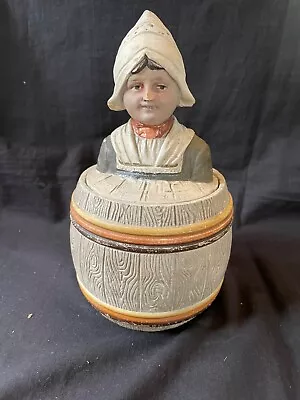 Antique Buster Brown Tobacco Humidor By Johan Maresch (Austria) Pottery C1880 • $239