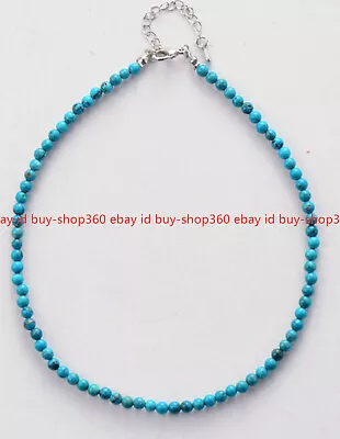 Fashion Natural 6mm Blue Turquoise Round Gemstone Beads Necklace 18  AAA++ • $3.67