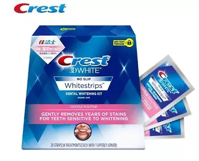 $22.95 • Buy Crest 3D White Sensitive Teeth Whitening Strips 2/3/4/5 Pouch Gentle Routine