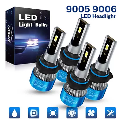 4x 9005 9006 White LED Combo Headlight Bulbs High Low Beam Kit Extremely 6000K • $45.99