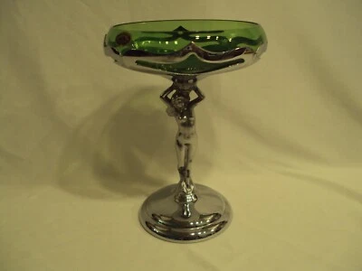 $89.99 • Buy Cambridge Farber Brothers Krome Kraft Green Nude Stem Compote