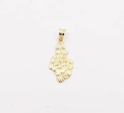 1 3/8   Nugget Diamond Cut Charm Pendant Real 10K Yellow Gold GREAT GIFT! • $87.99