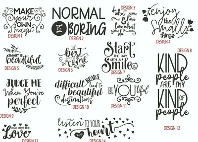 INSPIRATIONAL Quotes  Stickers Decals 14 Great Designs Wall Tiles New Home • £2.55
