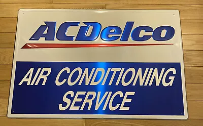 $75 • Buy New V2 AC Delco Air Conditioning Service Metal Sign Blue White 24X36 Never Hung