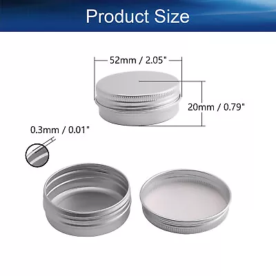 1 Oz/30ml) Screw Top Lid Jars Round Aluminum Tin Metal Containers Cans 5~30 Pcs • $6.50