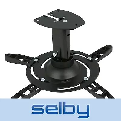 Selby Universal LCD DLP Projector Bracket Ceiling Mount 15kg Black 360 Rotation • $43