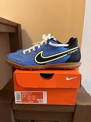 Nike Tiempo Legend 9 Club TF Turf LT Photo Blue/Black-Lime Youth 5.5/7  • $30