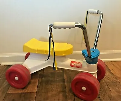 VTG Playskool Tyke Bike Toddler Low Ride On Scooter Toy With Tassels Yellow Seat • $34.99