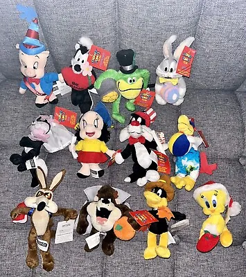 Looney Tunes 12 Mini Plush Bean Bag Warner Bros Studio  1999 Calendar Set • $34.99