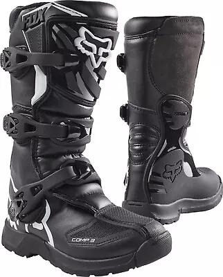 Fox Racing Unisex-Child Youth COMP 3 Motocross BootBlackLittle Kid 1 • $159.95