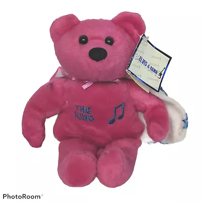 Elvis-A-Rama The King Pink Teddy Bear Cape Stars Plush Stuffed Animal 8  • $14