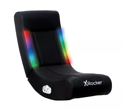 X Rocker Solo RGB Floor Rocker Gaming Chair Black Mesh LED Lights • $110