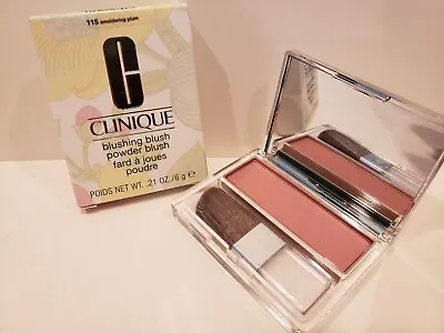 Clinique~Blushing Blush Powder Blush W/ Brush~#115 Smoldering Plum~0.21 Oz ~ NIB • $26.95