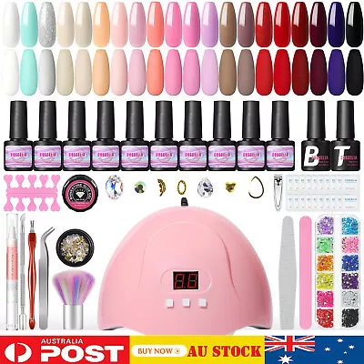 20 Colors Gel Nail Polish Kit With UV LED Nail Lamp Manicure Kit Nail Salon Set • $16.99