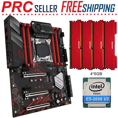 X99 MR9D Motherboard LGA 2011-3 Xeon 2698 V3 CPU 32GB DDR4 2666MHz RAM Combo Kit • $263.12