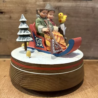 Vintage Rotating ANRI Music Box Dr Zhivago Lara's Theme Boy Girl Sled Balalaika • $14.99