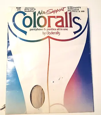 Coloralls Sandalfoot Pantyhose Buff Size Queen Style 325X Vintage • $6.66