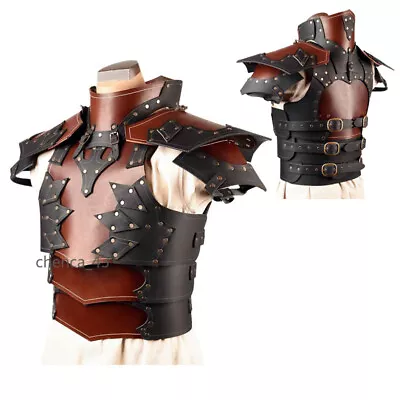 PU Leather Cuirass Armor Medieval Roman Costume Breastplate Viking Armor Cosplay • $47.99