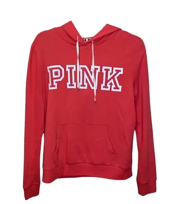 Victoria's Secret PINK Logo Hoodie Pullover Coral Pink Size Small  • $18