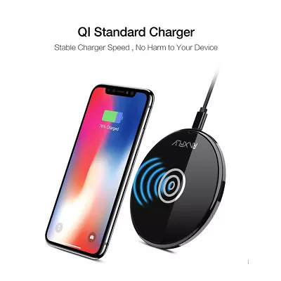 QI Wireless Fast Charger Charging Pad Mat Receiver For IPhone X 8 Plus Samsung • $10.99