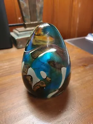 Mdina Egg Shaped Signed Hand Blown Glass Paperweight • $25