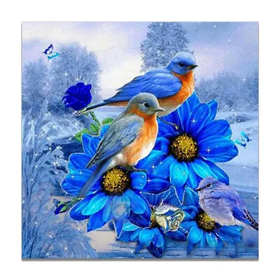 $5.05 • Buy 3D Snowfield Blue Bird Rest Canvas Art Poster Print Wall Picture Home Decor Gift