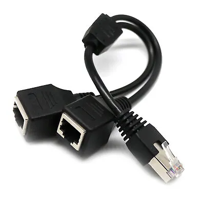 RJ45 Internet Adapter Cable Network Patch Ethernet Lead Splitter Connector 2In1 • $13.42