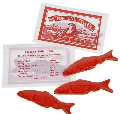 12 FORTUNE TELLING FISH Toy Magic Trick Red Joke Gag Gift Giveaway ESP Mind Read • $7.89