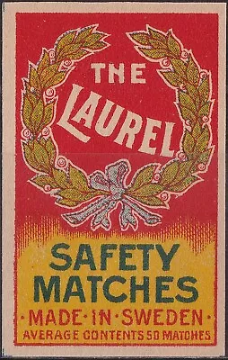 Old Matchbox Label Sweden The Laurel AC50 • $3