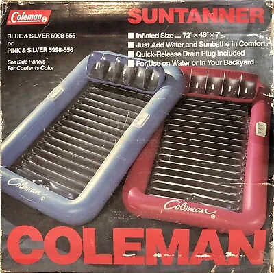 New Old Stock Coleman Inflatable Suntanner Air Mattress Vintage RARE Silver/Pink • $85