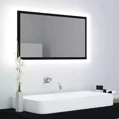 VidaXL LED Bathroom Mirror Black 80x8.5x37 Cm Acrylic SP • $98.19