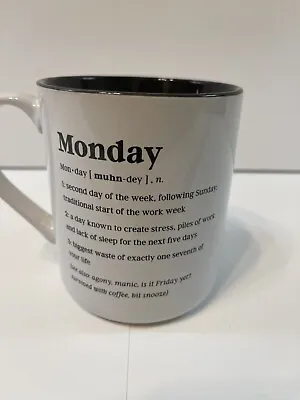 Monday Humor Websters Dictionary Definition Coffee Cup Mug White Navy Co Worker • $10