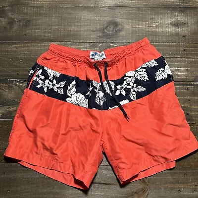 Trunks Board Swim Shorts Mens Sz Large Orange Floral Swim Trunks Surf Beach • $7.38