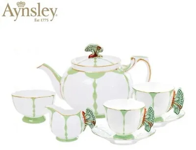 Aynsley Butterfly Handle Tea/ Coffee Service Complete Set  4 Colors To Choose • £391.71