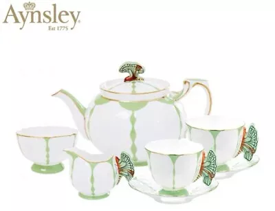£420.38 • Buy Aynsley Butterfly Handle Tea/ Coffee Service Complete Set Pink New Released!!!