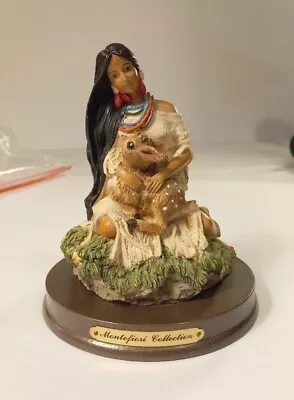 Montefiori Collection Native Lady W Fawn Italy Design Sculpture Figurine Mounted • $36